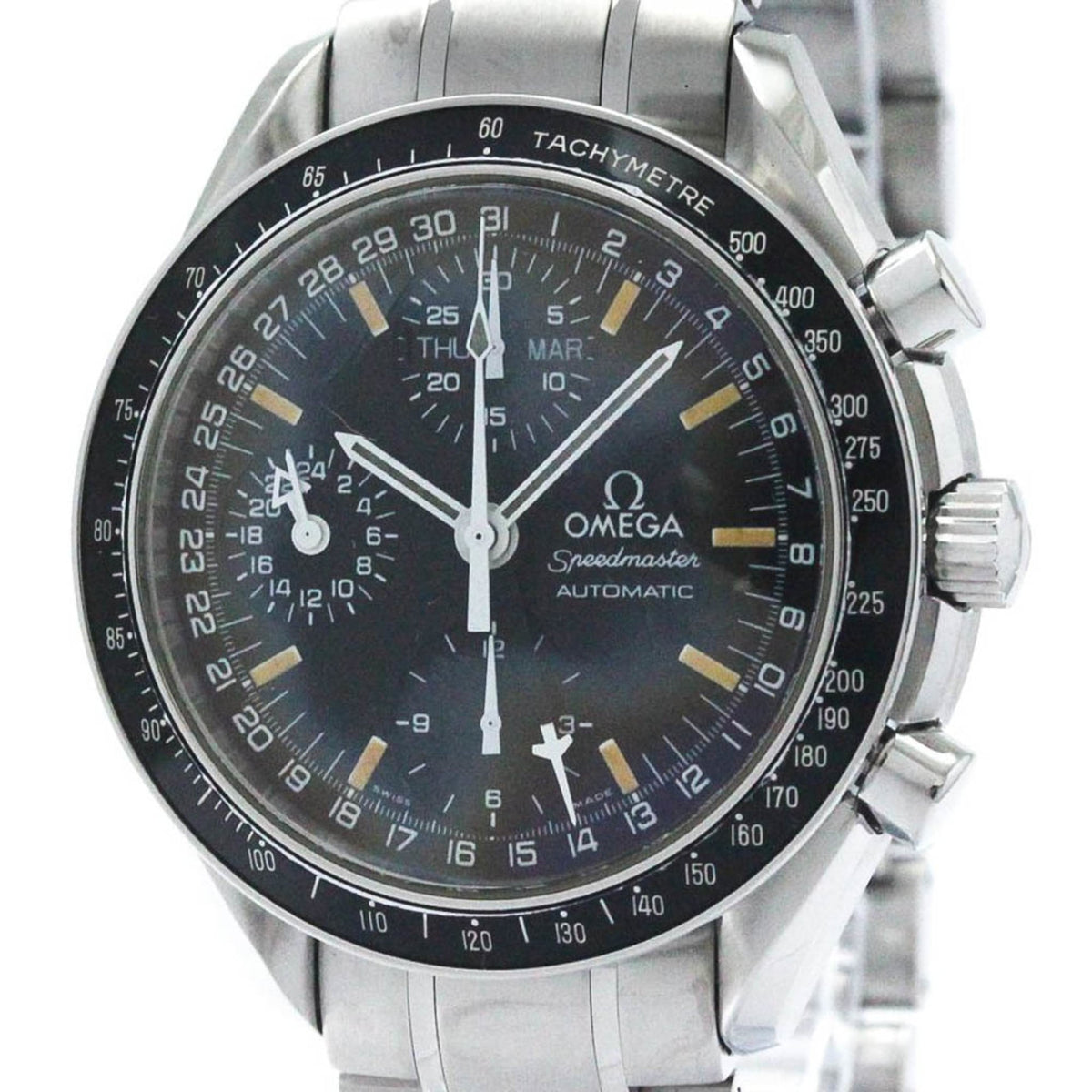 Pre-Owned Polished OMEGA Speedmaster Mark 40 Steel Automatic Mens Watch 3520.50 BF570012