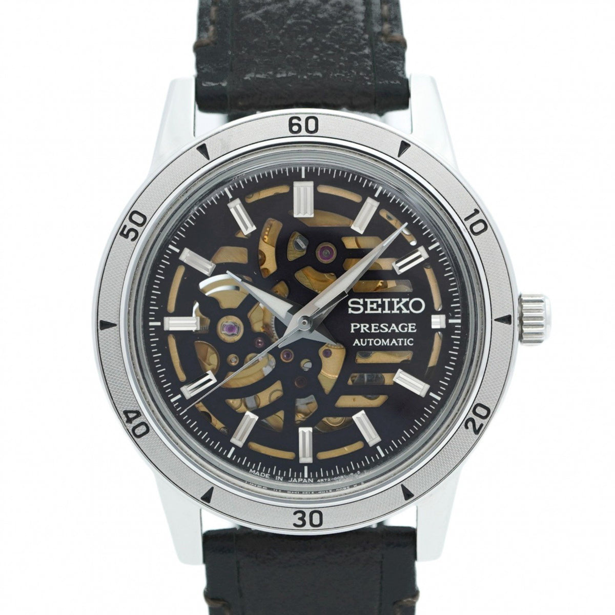 Pre-Owned Seiko Presage 4R72-00C0 Skeleton Dial Men's Watch