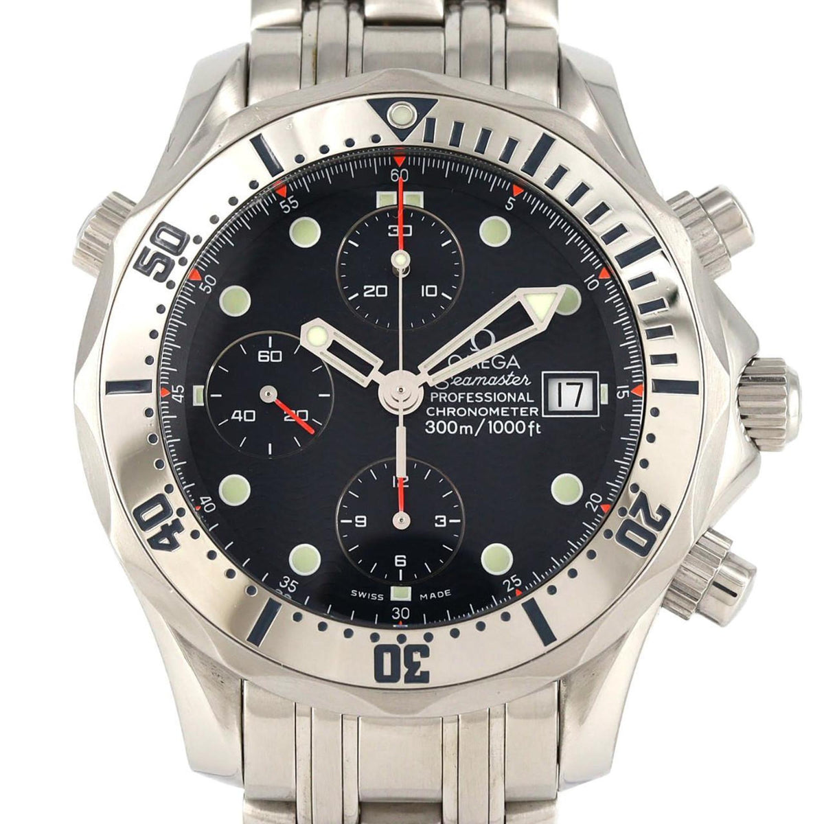 Pre-Owned Omega Seamaster Pro Chronograph 2598.80 Stainless Steel Automatic Watch