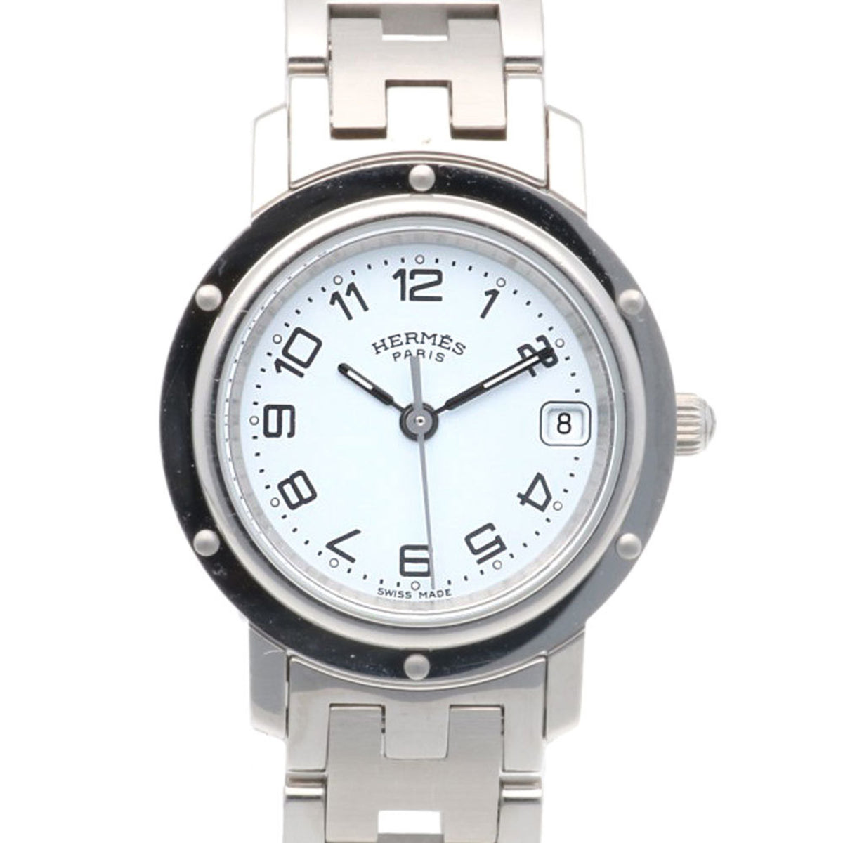 Gebrauchte Hermes Clipper Uhr Edelstahl CL4.210 Quarz Damen HERMES 