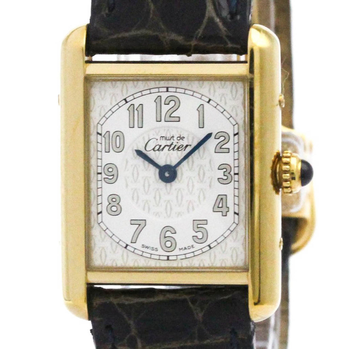 Pre-Owned CARTIER Must Tank Quartz Gold Plated Unisex Dress Watch W1013854
