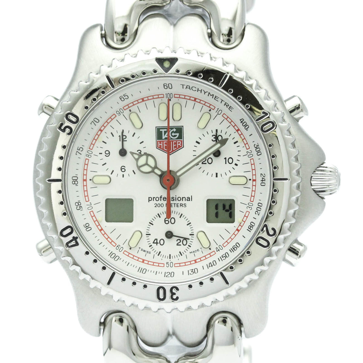 Pre-Owned TAG HEUER Sel Chronograph 200M Steel Quartz Mens Watch CG1111 Polished