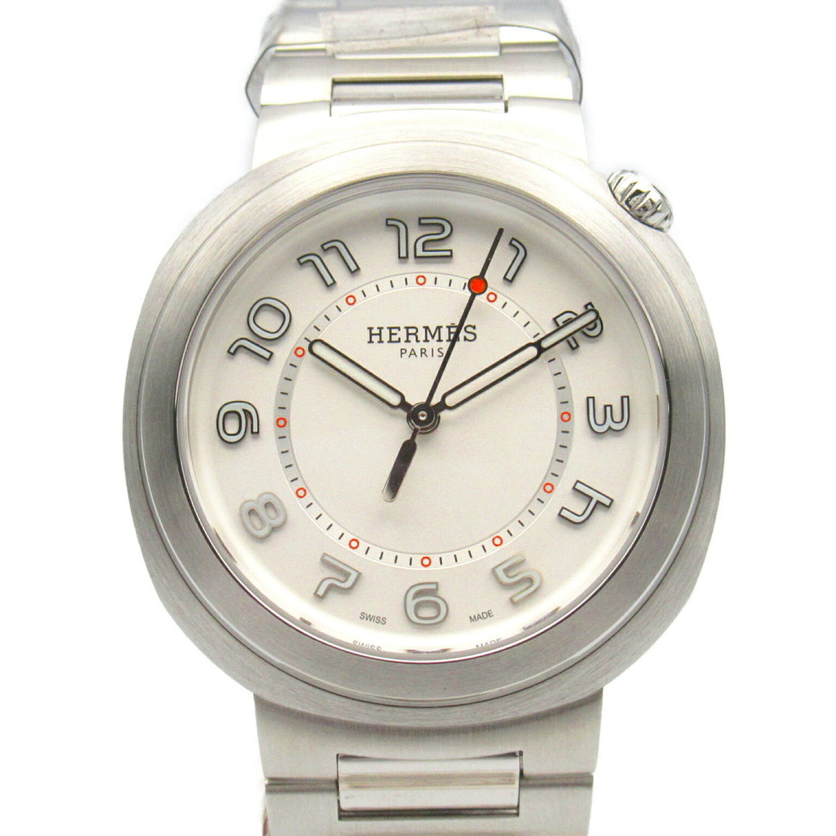 Gebrauchte Hermes HERMES Cut GM 36MM Uhr Edelstahl Damen Silber Opaline SD1.510 