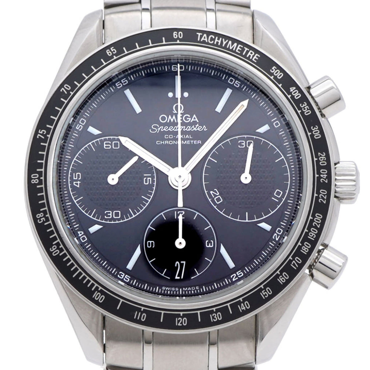 Pre-Owned Excellent condition Omega Speedmaster Racing 326.30.40.50.01.001 automatic watch in stainless steel with a black dial. 0187OMEGA Men's