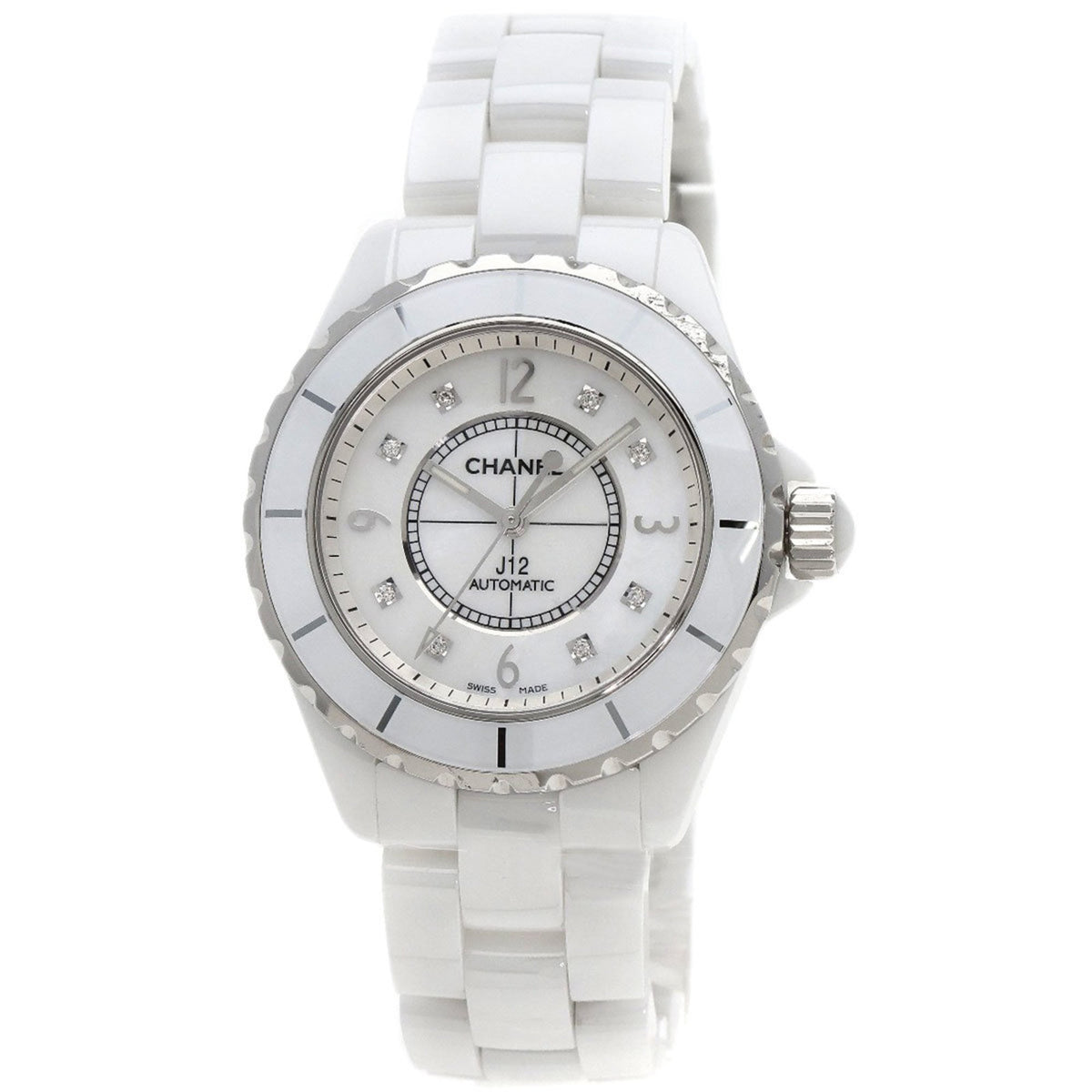 Gebrauchte Chanel H3214 J12 38mm 8P Diamant Uhr Keramik Herren CHANEL 