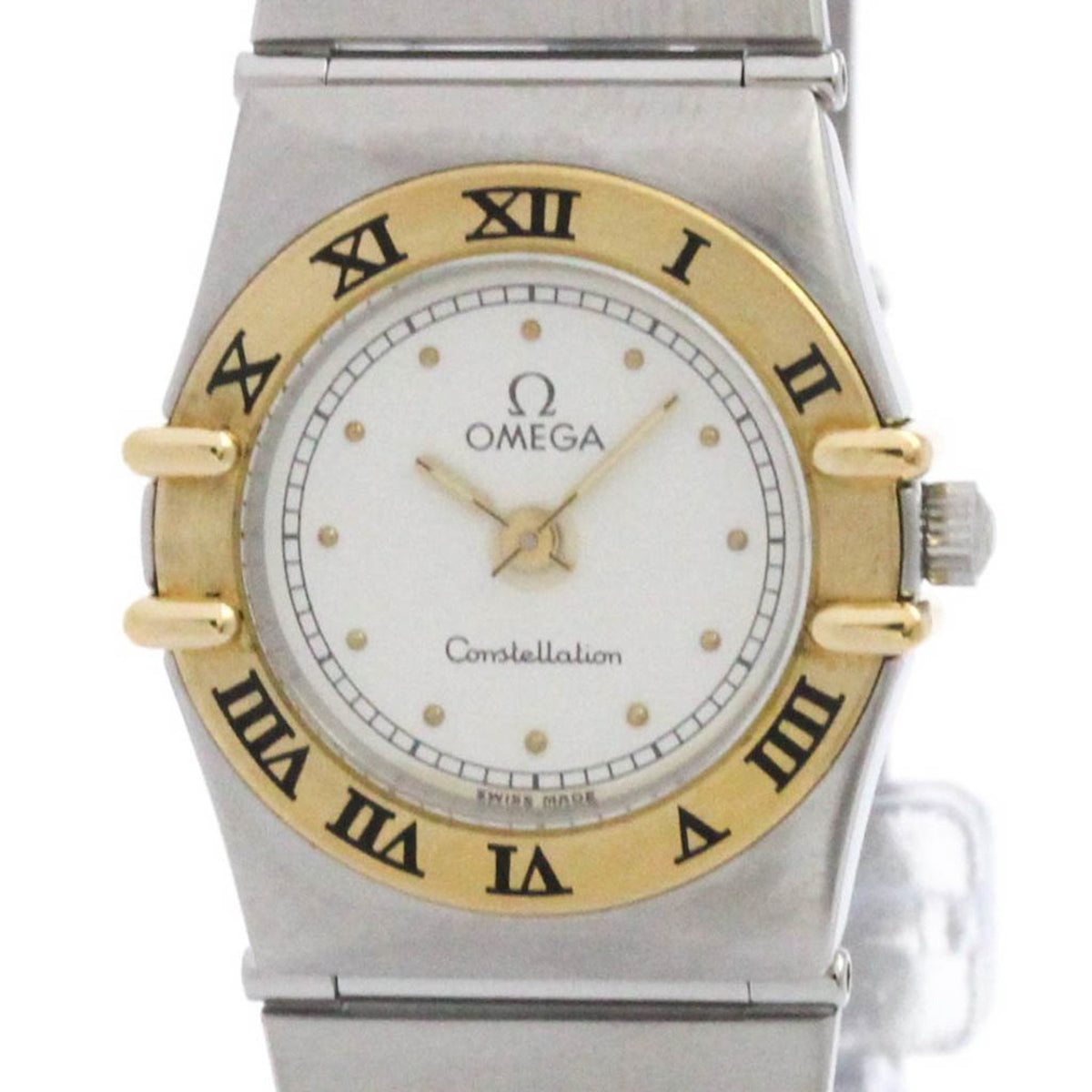Pre-Owned OMEGA Constellation 18K Gold Steel Ladies Watch 795.1080 Polished
