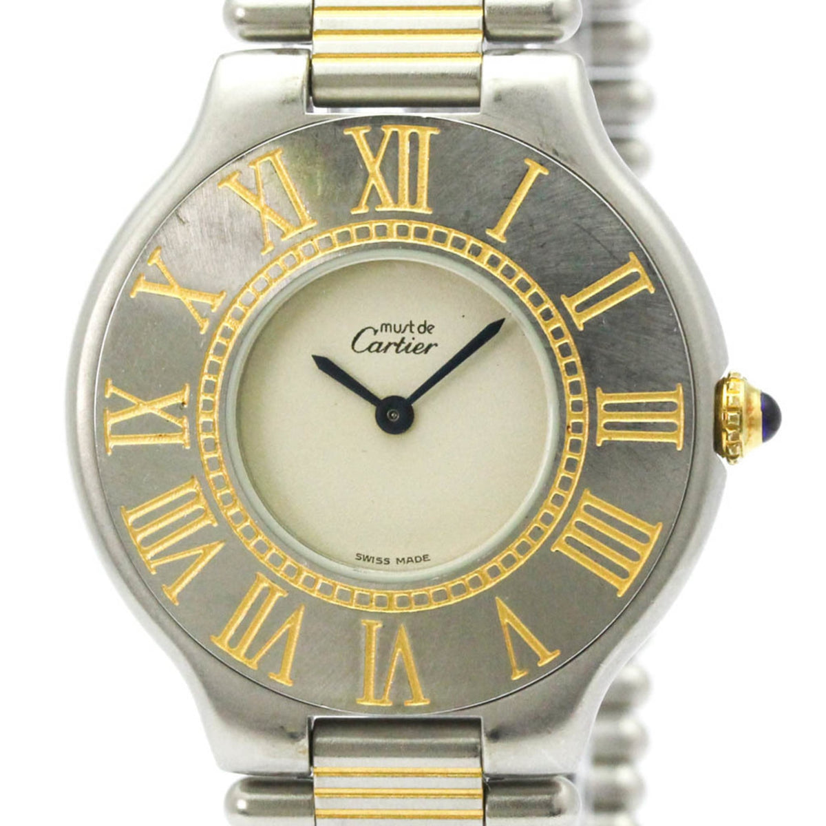 Pre-Owned CARTIER Must 21 Gold Plated Steel Quartz Unisex Watch W10050F4