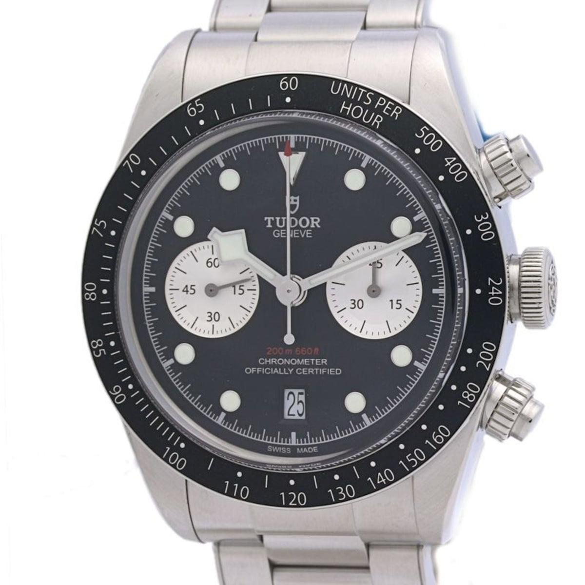 Pre-Owned TUDOR Heritage Black Bay Chronograph M79360N-0001 Men's Watch, Stainless Steel, 40284