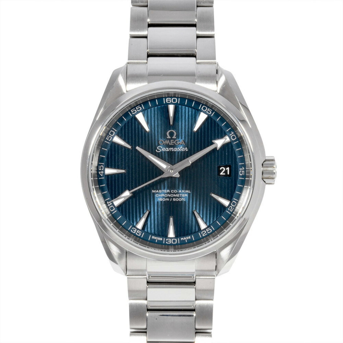 Pre-Owned OMEGA 231.10.42.21.03.003 Seamaster Aqua Terra Master Co-Axial Automatic Watch, Blue Dial, Men's