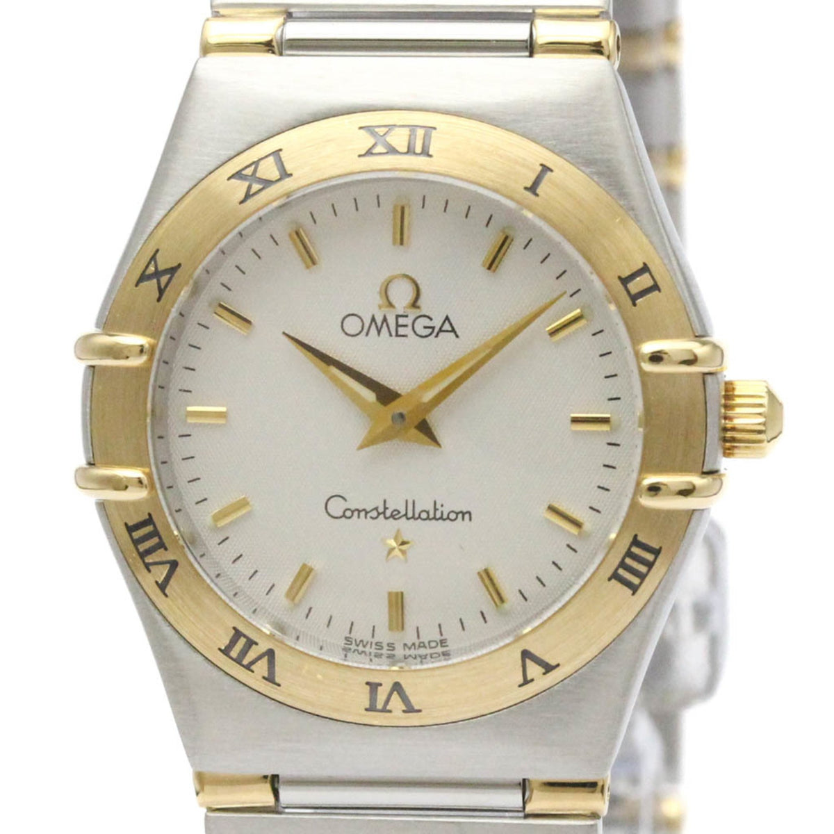 Pre-Owned OMEGA Constellation 18K Gold Steel Ladies Watch 1362.30 Polished