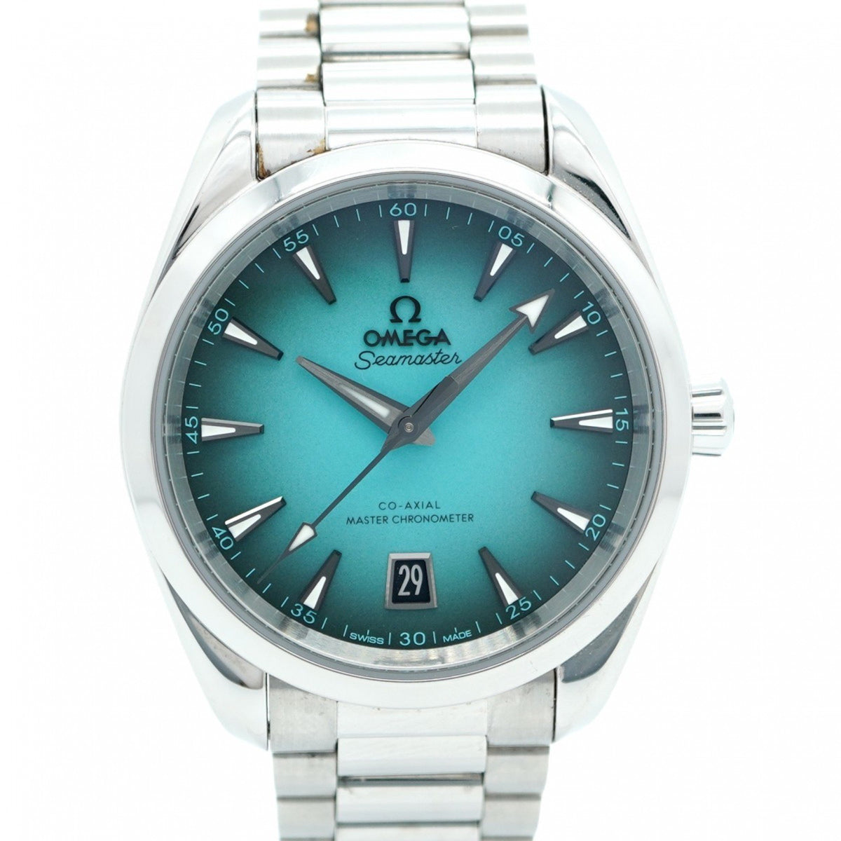 Gebrauchte Omega Seamaster 220.10.38.20.03.005 Herrenuhr mit blauem Zifferblatt 