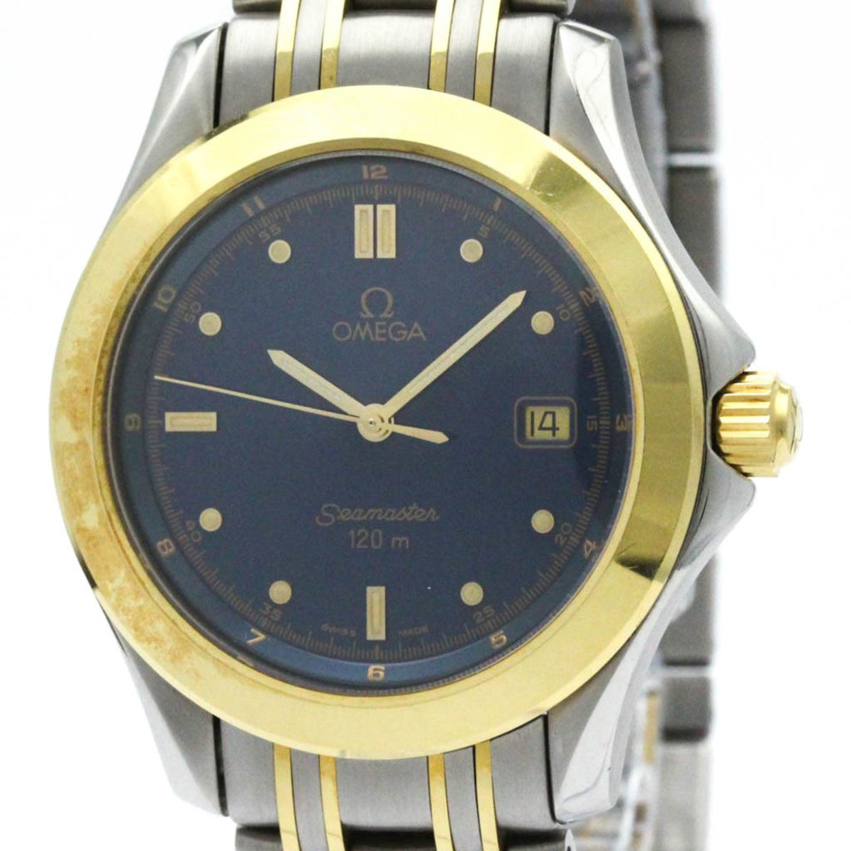 Gebrauchter polierter OMEGA Seamaster 120M Chronometer 18 Karat Gold Stahl Herren 2311.80 BF574203 