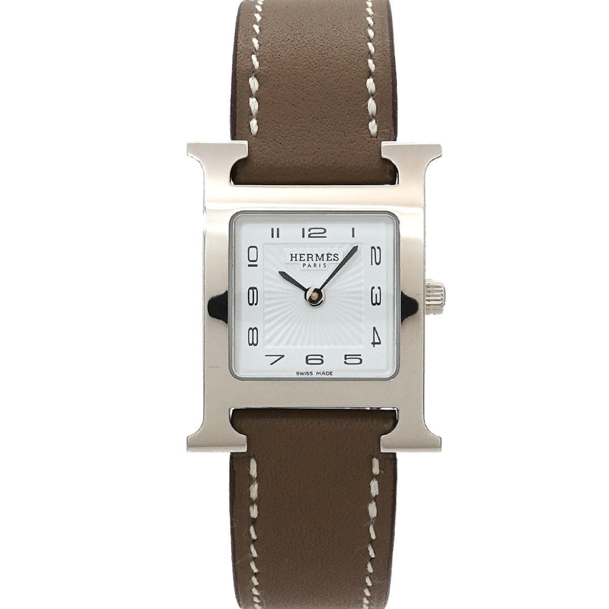 Pre-Owned Hermes H-Watch HH1 210 Women's Watch White Gray Quartz H