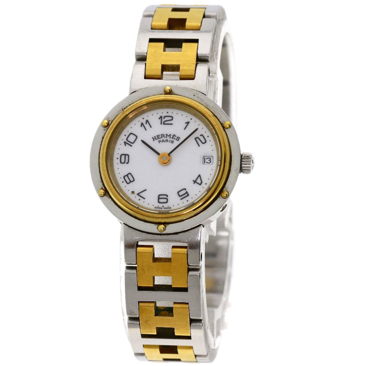Gebrauchte Hermes Clipper Uhr Edelstahl SSxGP Damen HERMES 