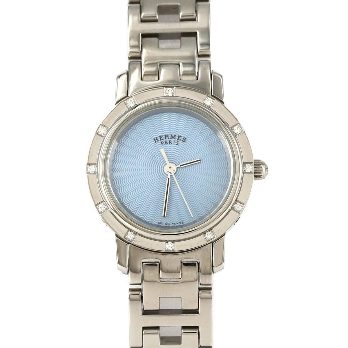 Pre-Owned Herm?s Clipper Nacle 12P CL4.230 Stainless Steel Quartz Watch