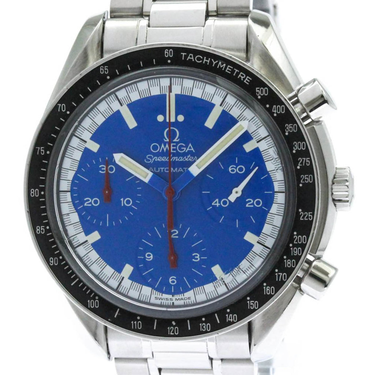 Pre-Owned OMEGA Speedmaster Michael Schumacher Blue Dial Watch 3510.81