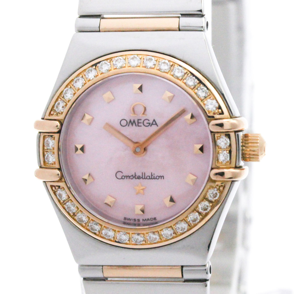 Pre-Owned OMEGA Constellation My Choice Diamond MOP Dial Watch 1368.73 Polished