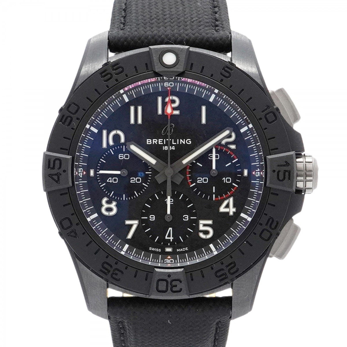 Gebrauchte Breitling Avenger B01 SB0147 Herrenuhr mit schwarzem Zifferblatt 