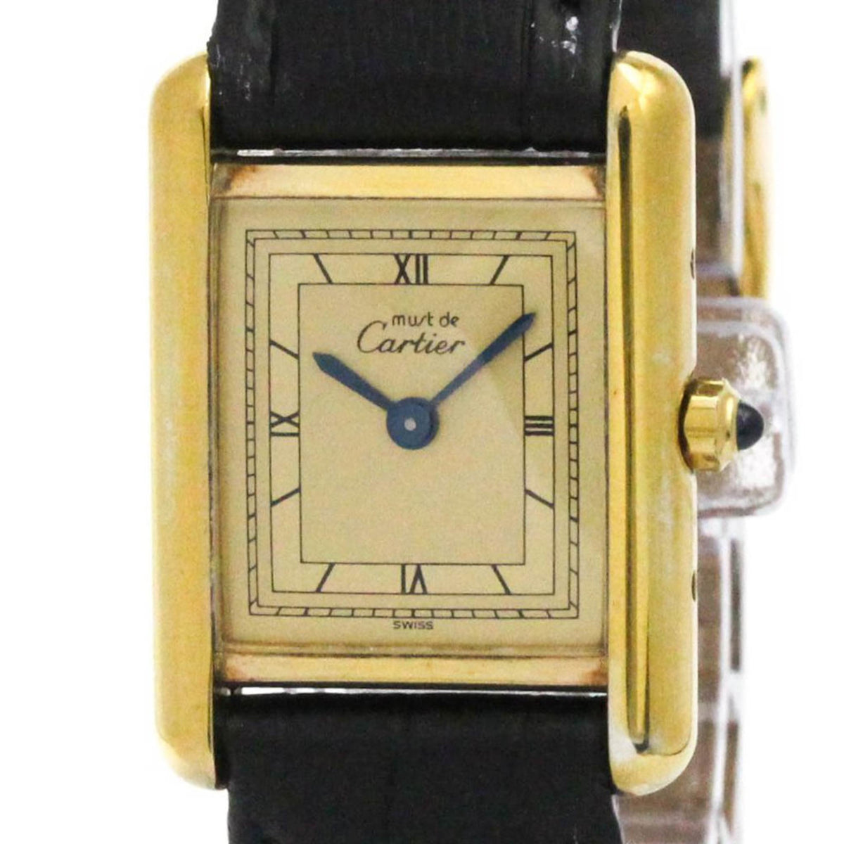Pre-Owned CARTIER Must Tank Gold Plated Quartz Ladies Watch 366001