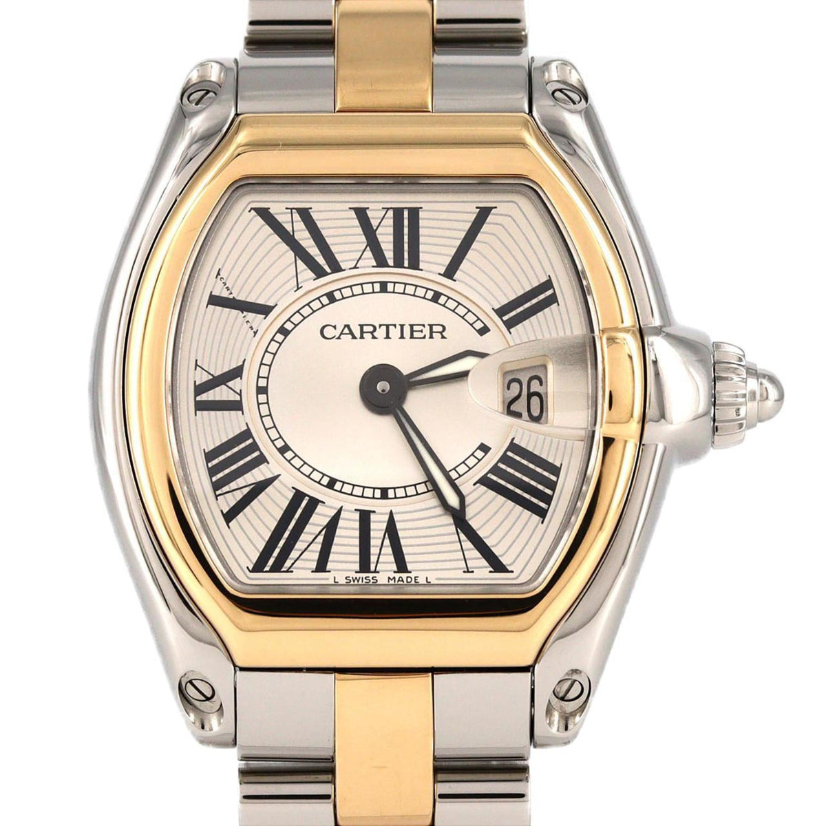 Pre-Owned Cartier Roadster SM Two-tone Watch W62026Y4 SSxYG Quartz Movement