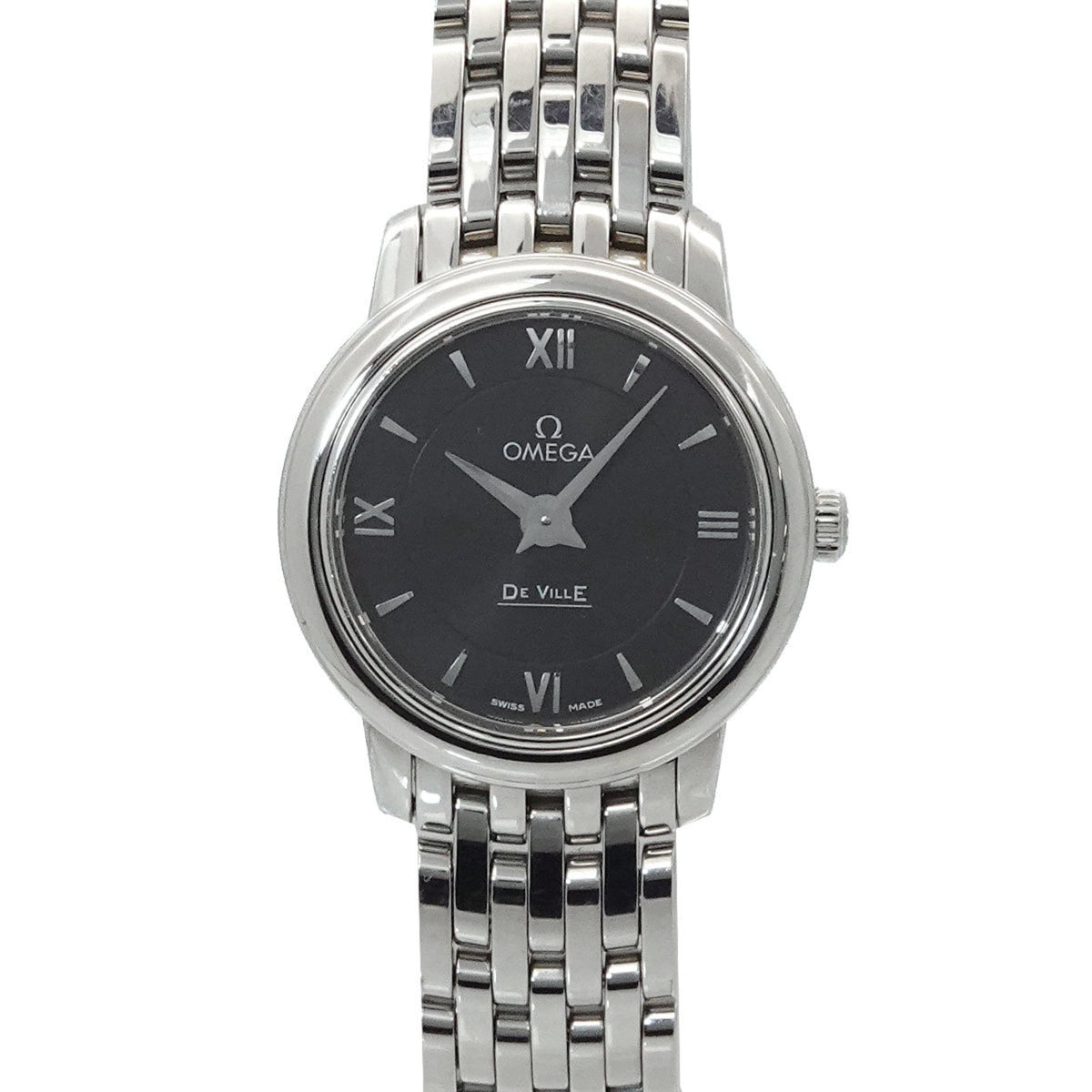 Pre-Owned OMEGA De Ville Prestige 424 10 24 60 01 001 Women's Black Quartz Watch
