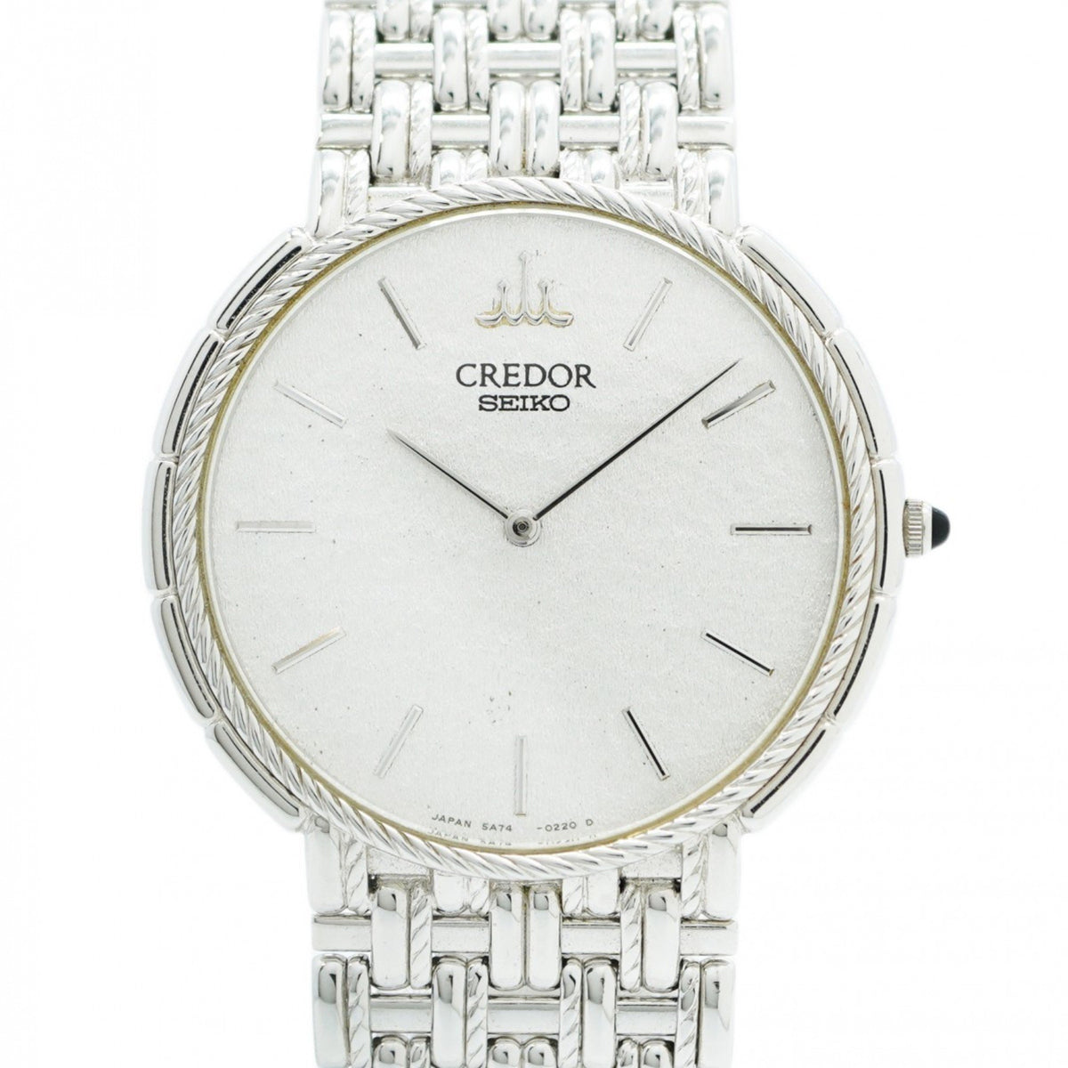 Gebrauchte Seiko Credor 5A74-0110 Damenuhr mit silbernem Zifferblatt 
