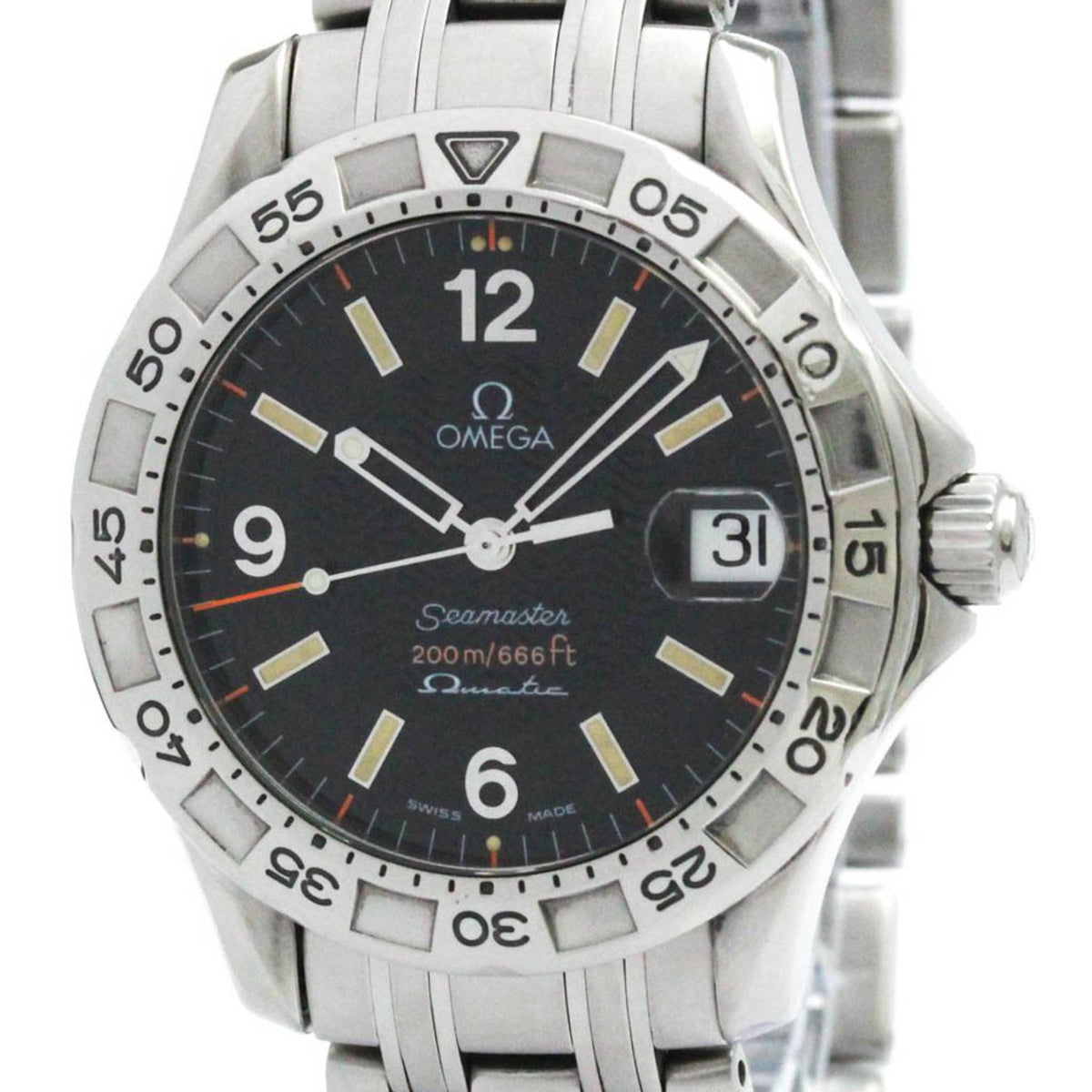 Gebrauchte polierte OMEGA Seamaster 200M Omegamatic Auto Quartz Herrenuhr 2514.50 BF580032 