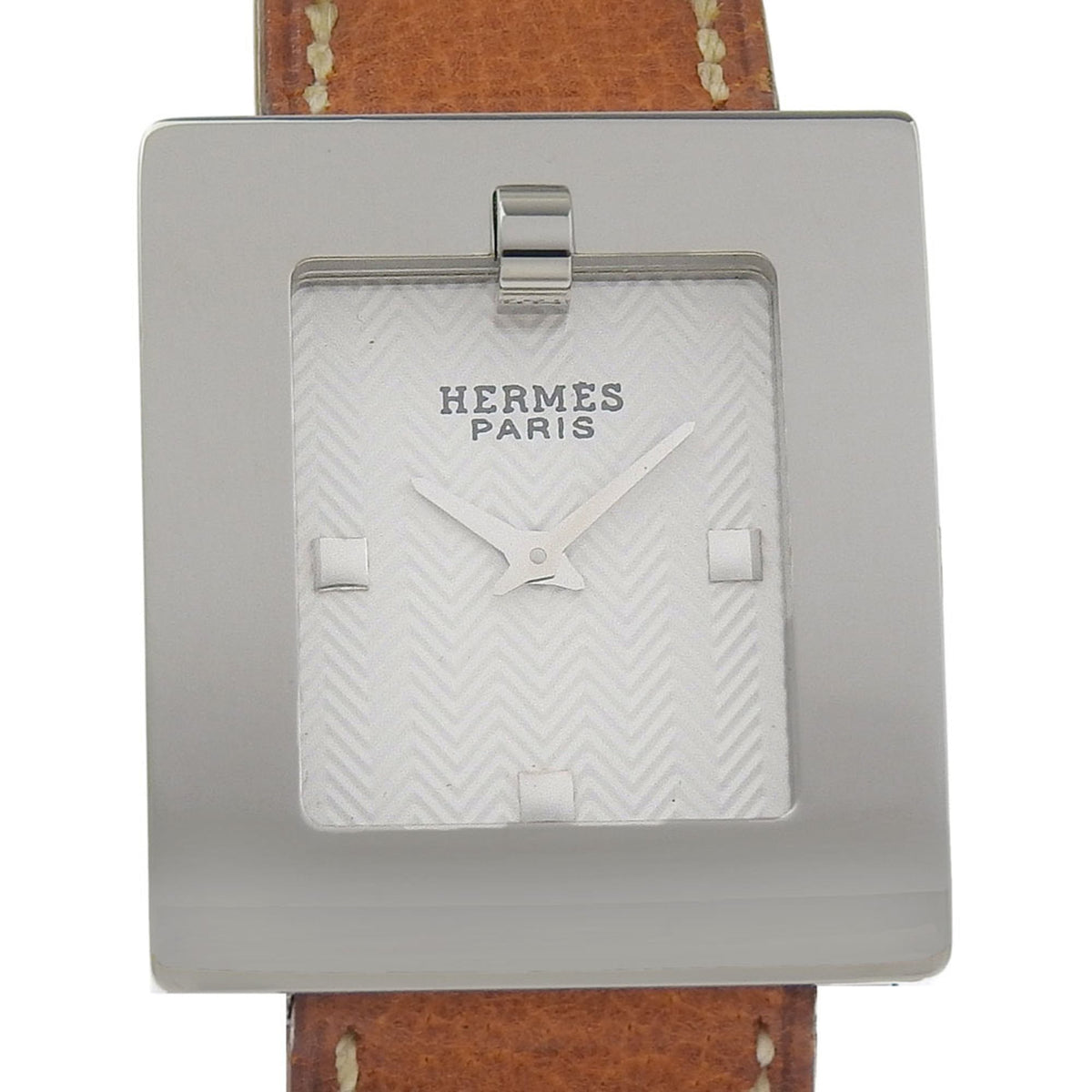 Pre-Owned Hermes BE1.210 Belt Watch, Stainless Steel, Quartz, Analog, White Dial, Women's Watch