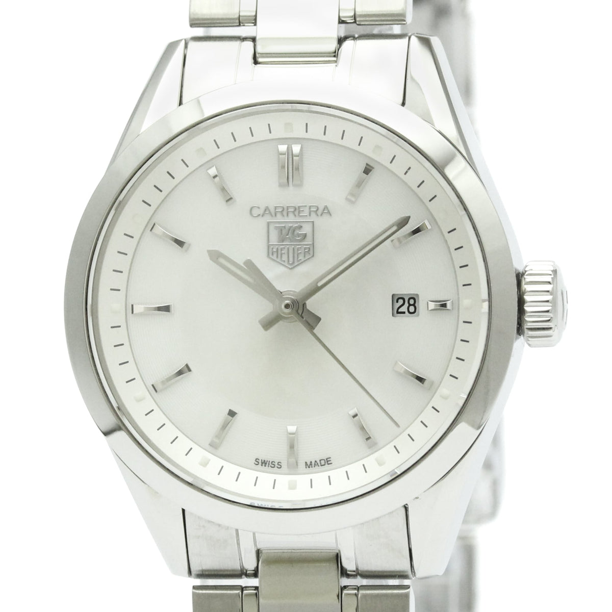 Pre-Owned TAG HEUER Carrera Stainless Steel Quartz Ladies Watch WV1415 Polished