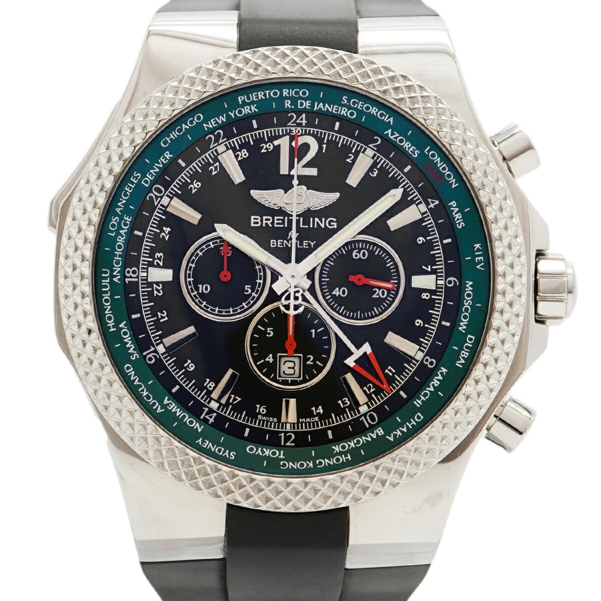 Pre-Owned Breitling Bentley A47362 Men's Black Dial Watch