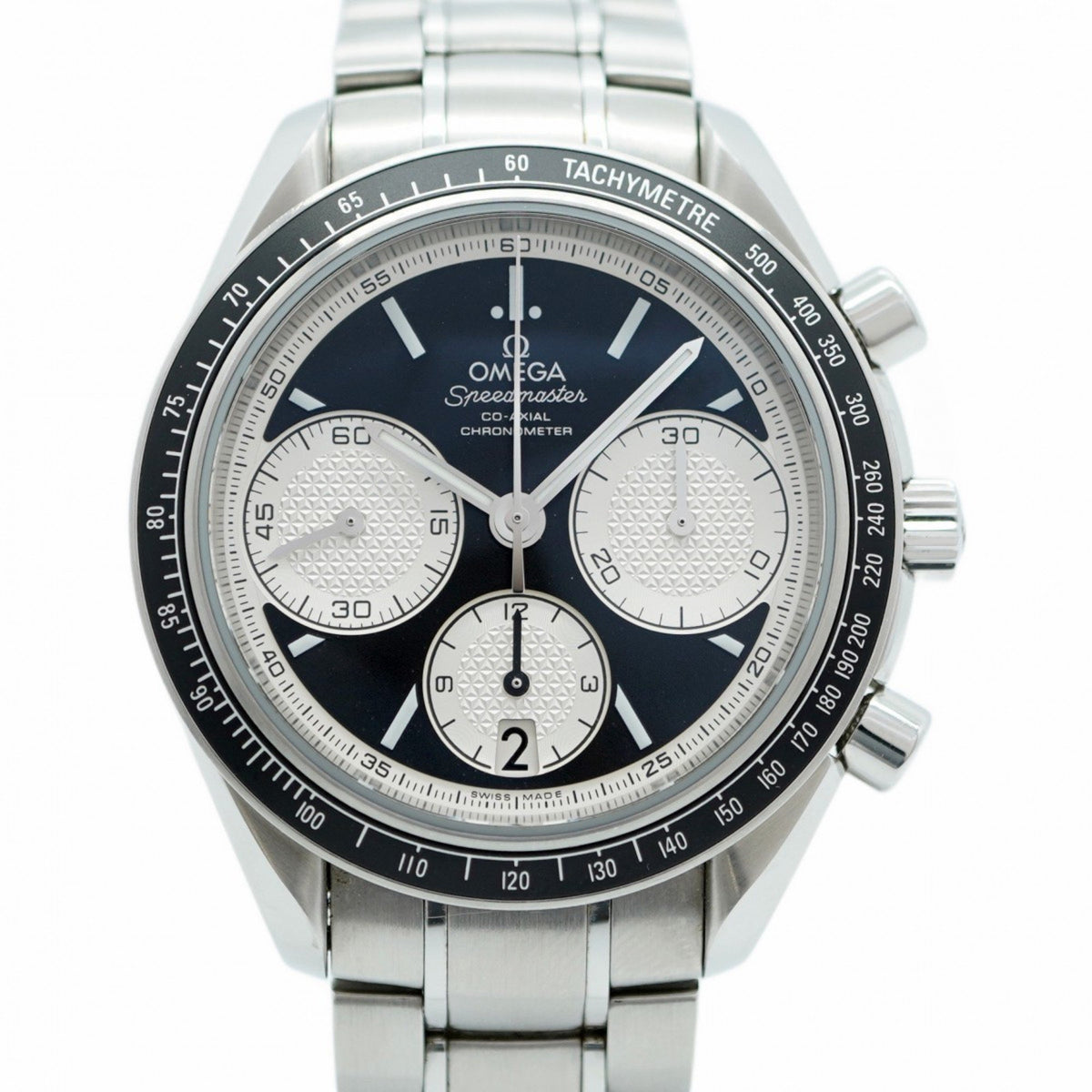 Gebrauchte Omega Speedmaster 326.30.40.50.01.002 Herrenuhr mit schwarzem Zifferblatt 