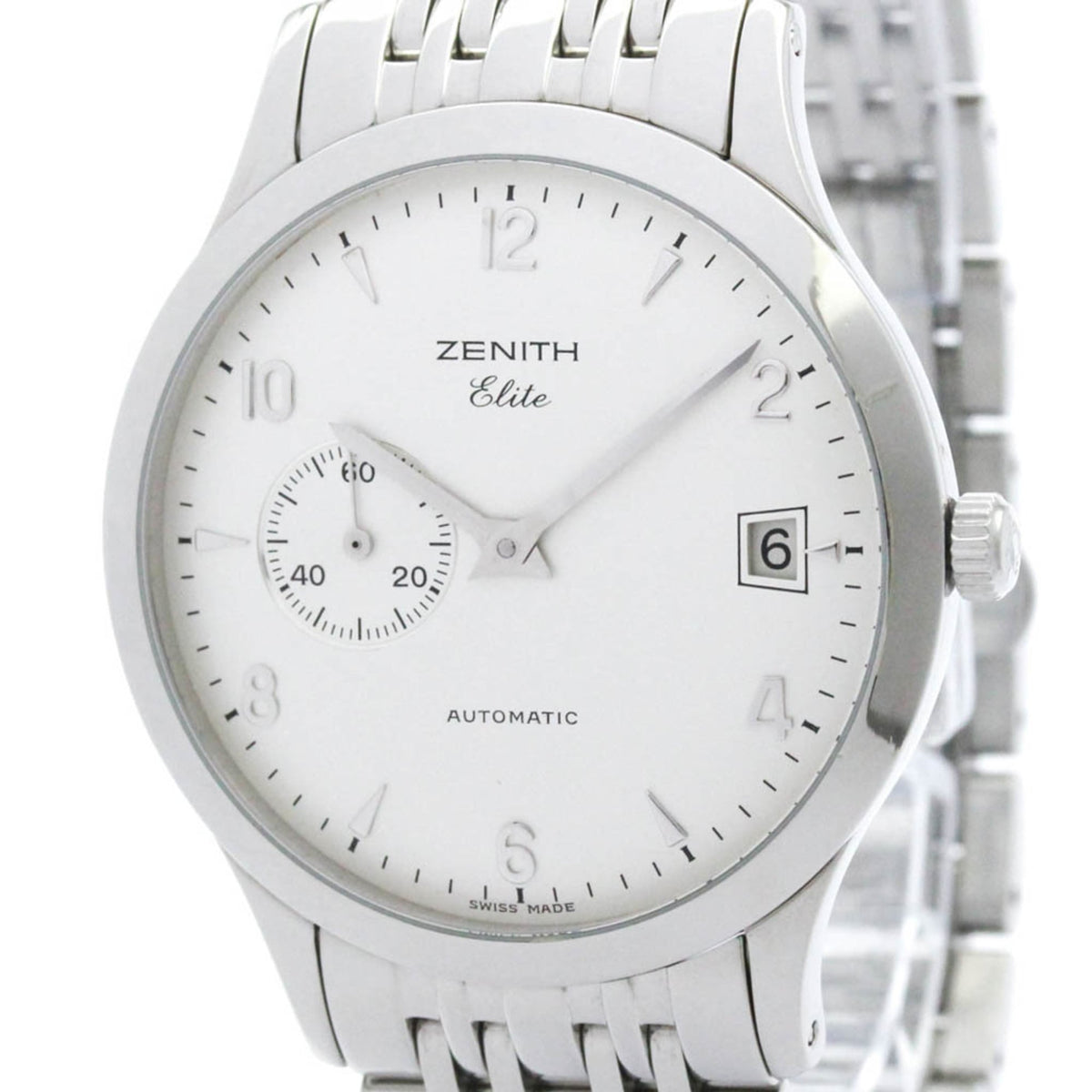 Pre-Owned ZENITH Elite Stainless Steel Automatic Mens Watch 01/02.1125.680 Polished