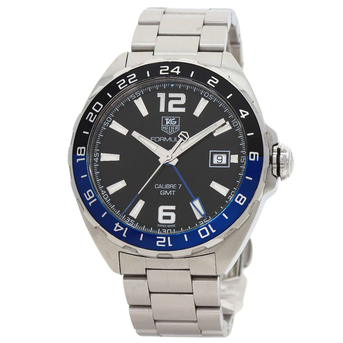 Gebrauchte TAG Heuer WAZ211A Formula 1 Calibre 7 GMT Uhr Edelstahl SS Herren HEUER 