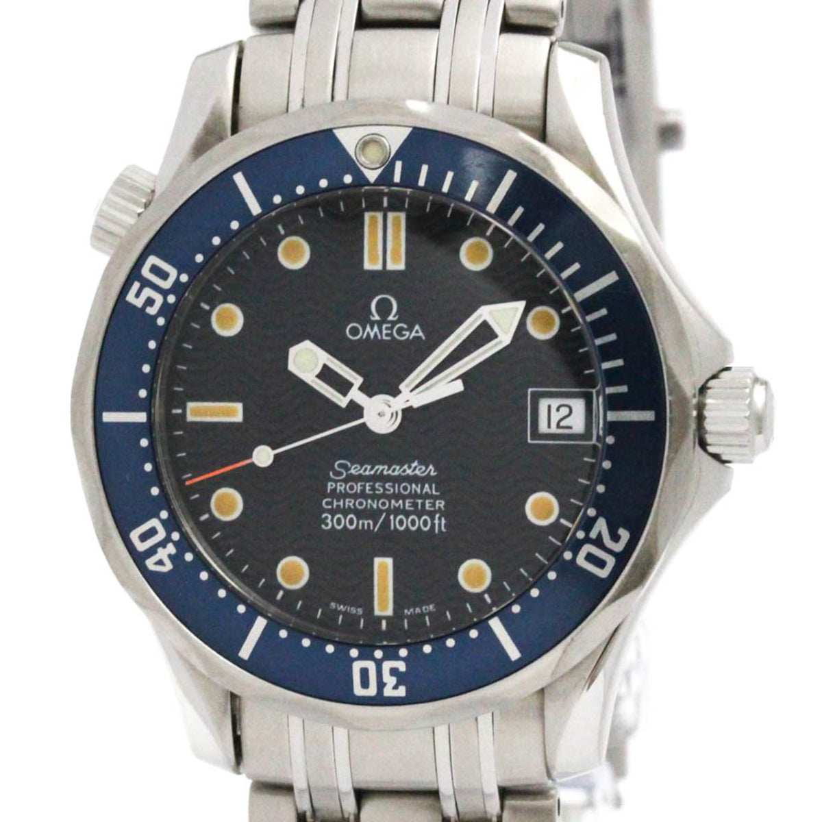 Pre-Owned OMEGA Seamaster Professional 300M Mid Steel Size Watch 2551.80 Polished