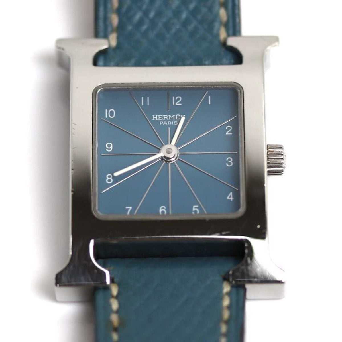 Pre-Owned HERMES H-Watch, Battery-Powered, Blue Jean, HH1.210, Women's Watch