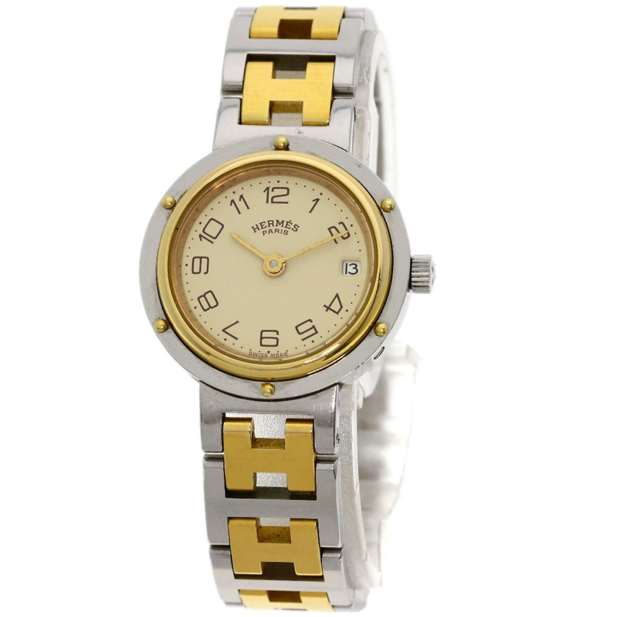 Gebrauchte Hermes Clipper Uhr Edelstahl SSxGP Damen HERMES 