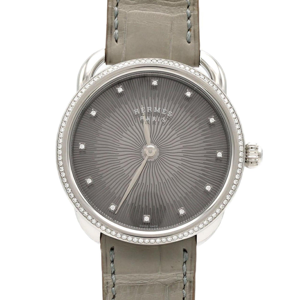 Pre-Owned Hermes Arceau D AR5.330 SS Quartz Watch