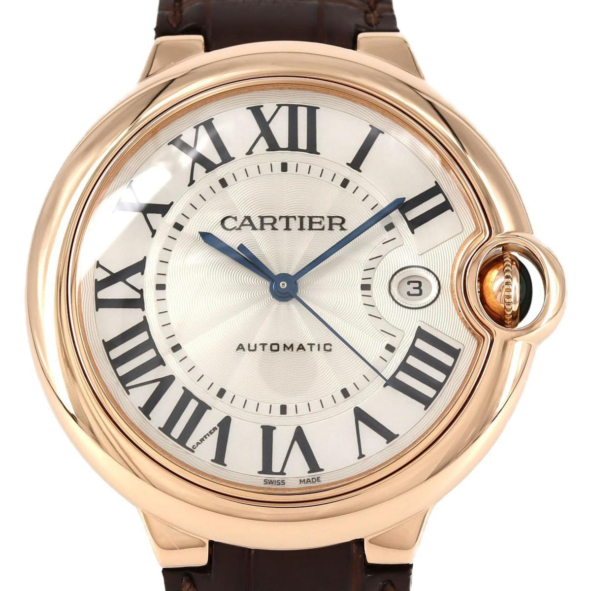 Gebrauchte Cartier Ballon Bleu LM PG W6900651 PG/RG Armbanduhr Automatik 