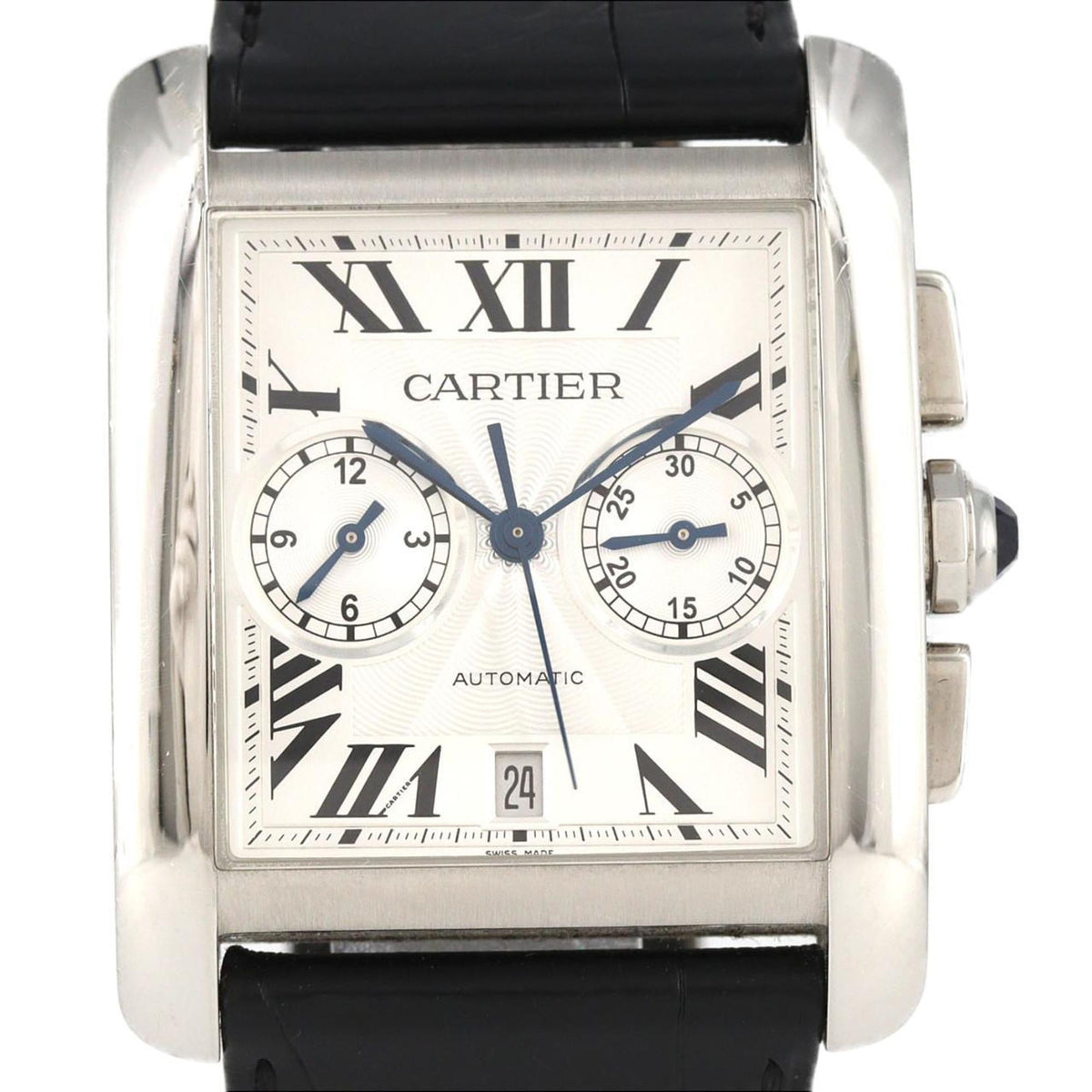 Pre-Owned Cartier Tank MC Chronograph LM W5330007 Stainless Steel Automatic Watch