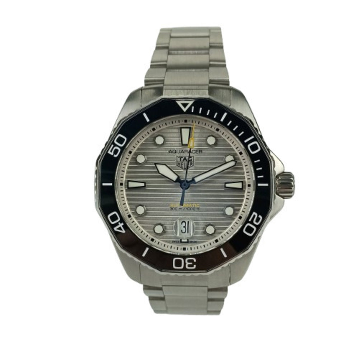 Gebrauchte TAG Heuer Aquaracer Professional 300 Caliber 5 WBP201C.BA0632 Herrenuhr mit silbernem Zifferblatt und Edelstahlgehäuse 