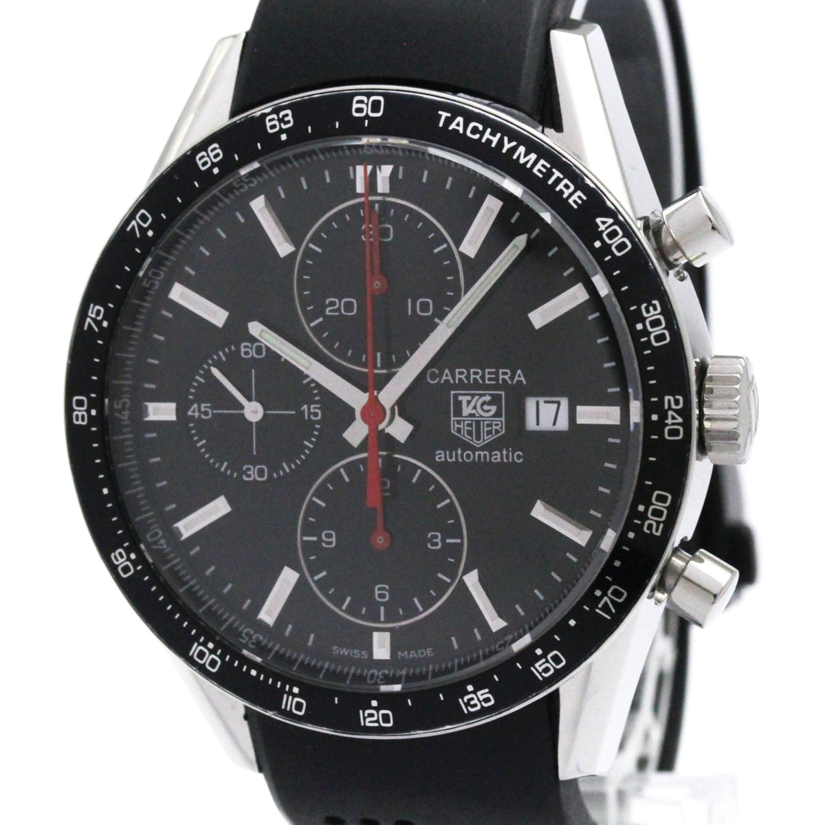 Pre-Owned TAG HEUER Carrera Chronograph Steel Automatic Mens Watch CV2014 Polished