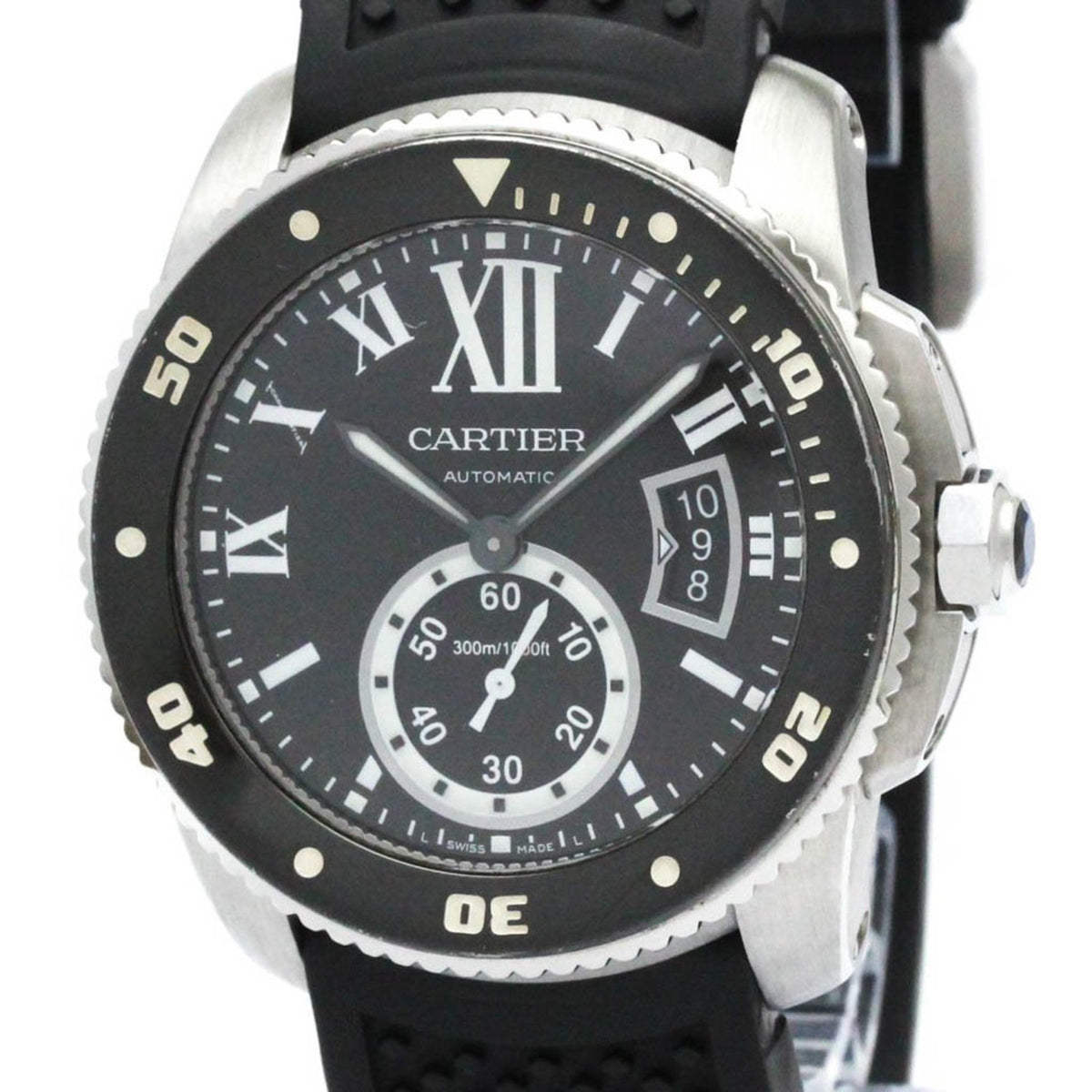 Gebrauchte, polierte Cartier Calibre de Cartier Herren-Automatikuhr W7100056 BF582368 