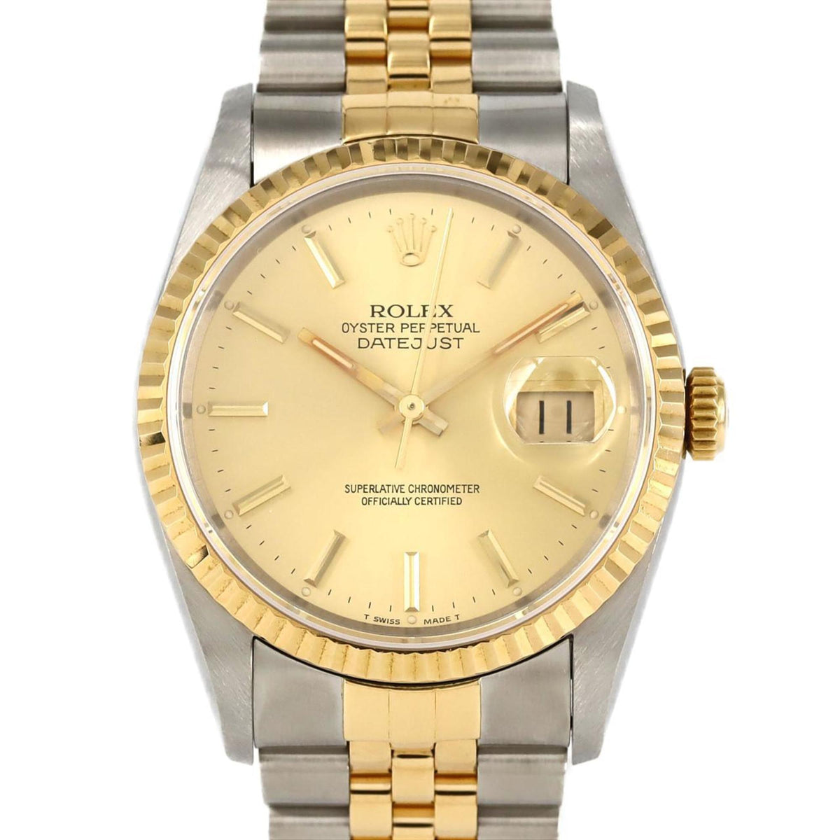 Pre-Owned Rolex Datejust 16233 SSxYG Automatic Watch, X-Serial