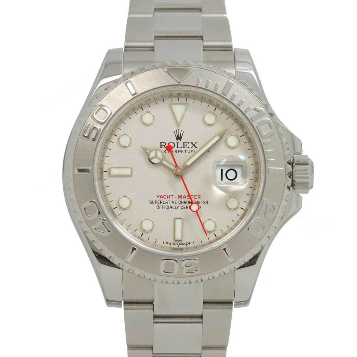 Pre-Owned Rolex Yacht-Master Rolesium 116622 G-number Roulette Men's Watch with Date, Gray PT Platinum Bezel, Automatic Movement