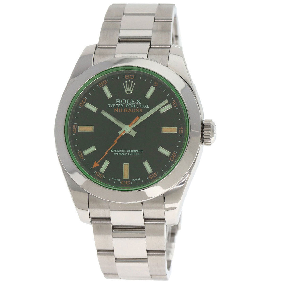 Gebrauchte Rolex 116400GV Milgauss Uhr Edelstahl SS Herren ROLEX 