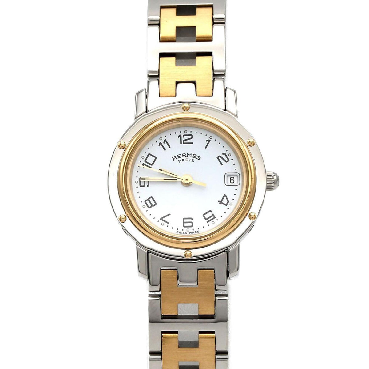 Pre-Owned Hermes Clipper Combination CL4.220 SSxGP Quartz Watch