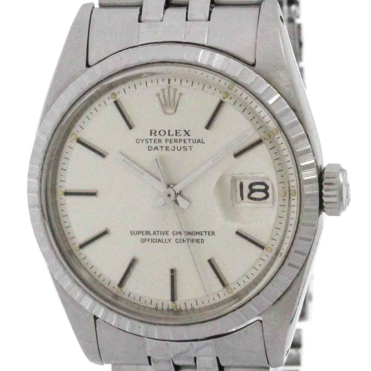 Pre-Owned ROLEX Datejust 1603 Stainless Steel Automatic Mens Watch Vintage