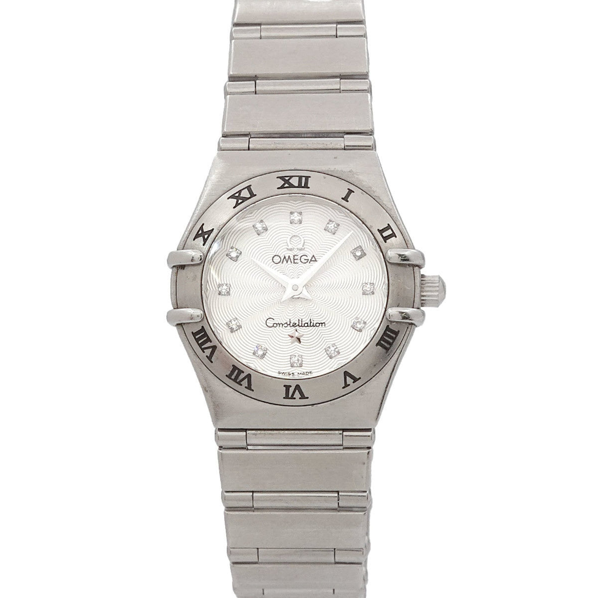 Pre-Owned OMEGA Constellation Mini 1562 36 12P Diamond Women's Watch Silver Quartz