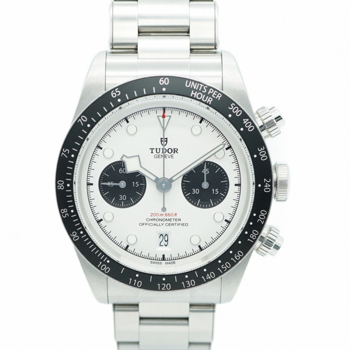 Gebrauchte Tudor Black Bay 79360N Herrenuhr mit weißem Zifferblatt 