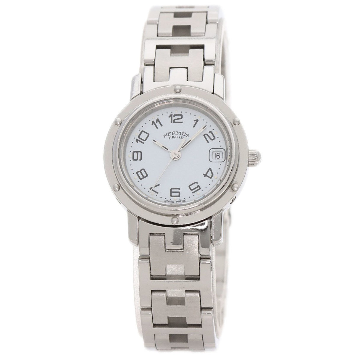 Gebrauchte Hermes CL4.210 Clipper Neue Schnalle Uhr Edelstahl SS Damen HERMES 